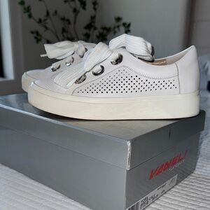 Vaneli White Perforated Sneakers